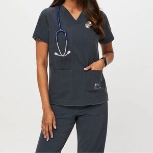 Women's FIGS reversible blue scrub set top extra small pants size Small